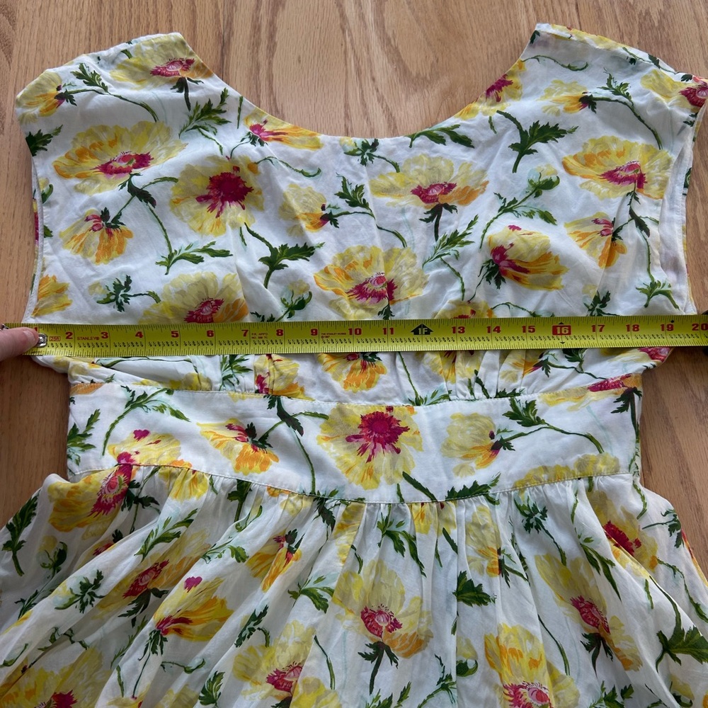 Anthropologie‎ LIL Matilija Yellow Poppy Floral Cotton Dress NWT Petite Size 10P - Picture 9 of 10